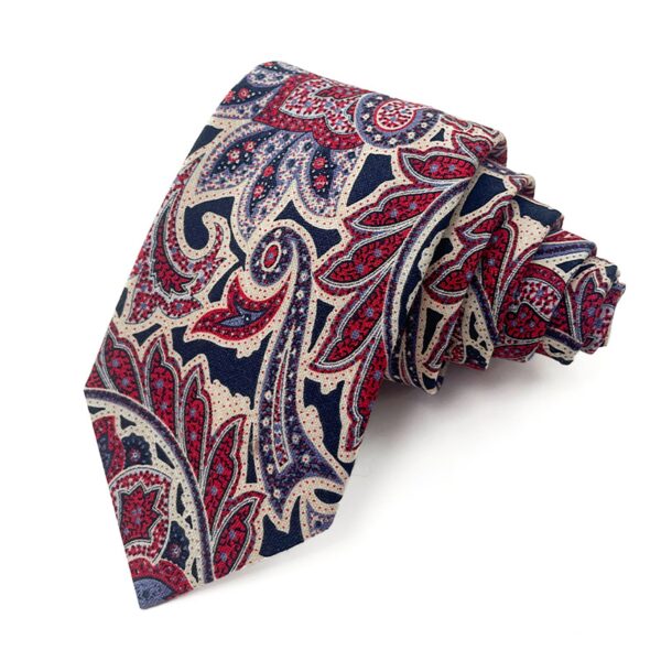 Men Floral Ties Woven Classic 3.4" Necktie Set Formal tie Pocket Square for Wedding with Handkerchief Gift Box - cotton tie - Image 14