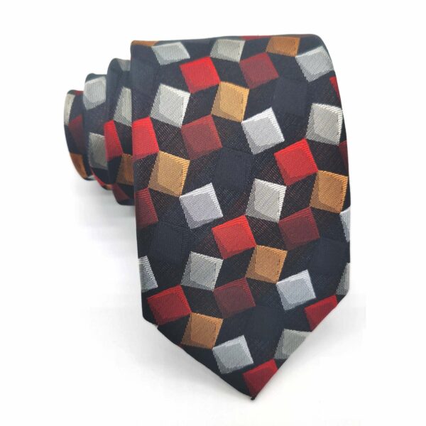 Men Floral Ties Woven Classic 3.4" Necktie Set Formal tie Pocket Square for Wedding with Handkerchief Gift Box - Silk tie - Image 3
