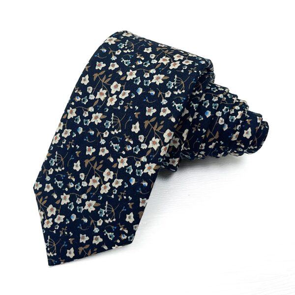 Men Floral Ties Woven Classic 3.4" Necktie Set Formal tie Pocket Square for Wedding with Handkerchief Gift Box - cotton tie - Image 12