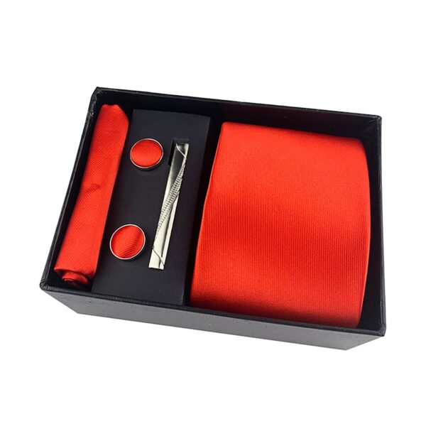 Stripe Men Ties Set Classic WOVEN Necktie with Handkerchief Cufflinks Formal - Image 16