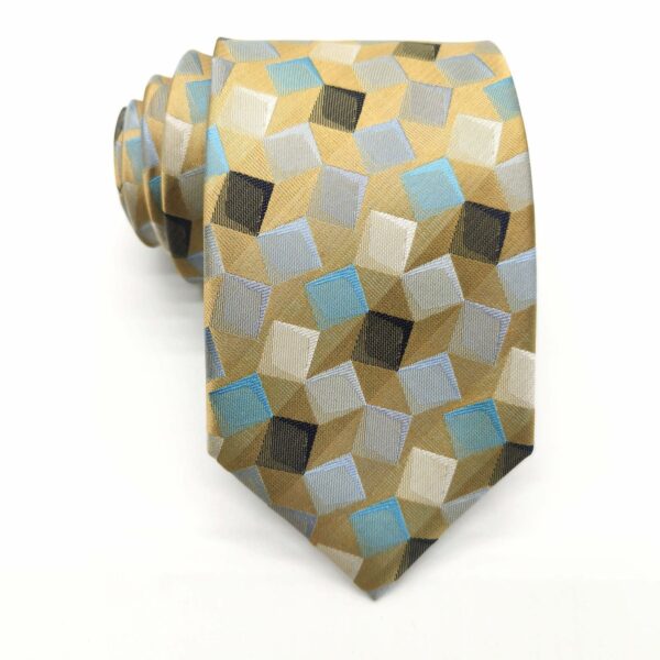 Men Floral Ties Woven Classic 3.4" Necktie Set Formal tie Pocket Square for Wedding with Handkerchief Gift Box - Silk tie - Image 2